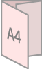 A4判6ページ巻き三つ折り加工イメージ