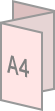 A4判6ページ外三つ折り加工イメージ
